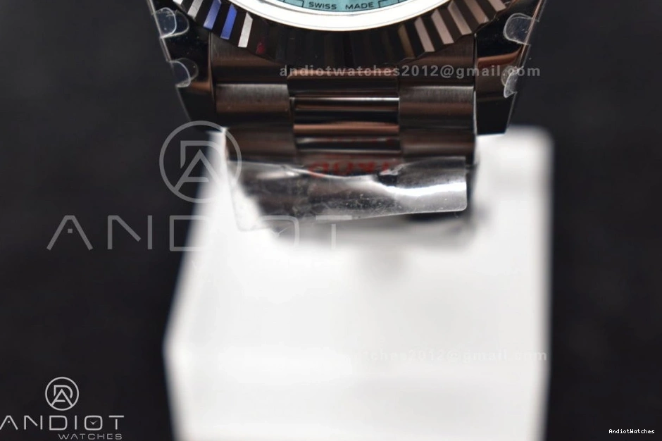 Dial Steel on SS Bracelet V President Arabic GMF 904L Markers A3255 Iced DayDate 40 Blue Cozy 710 0712